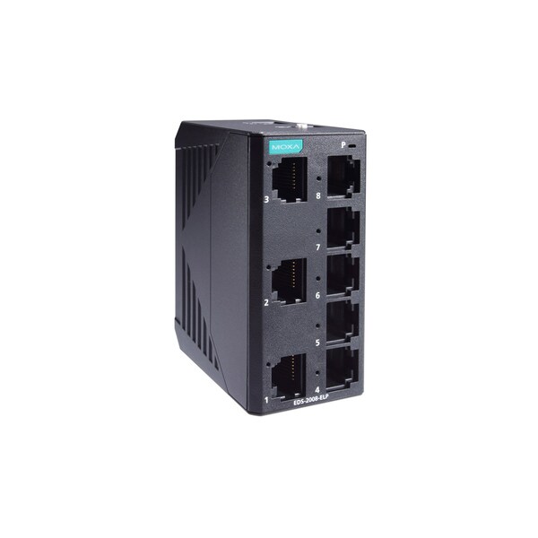 8Port Entry-Level Unmgd Swtch, 8 Fast TpPorts, -10 To 60 Degrees C, Eds-2008-Elp